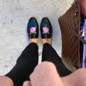 Mules with Flower Embroidery